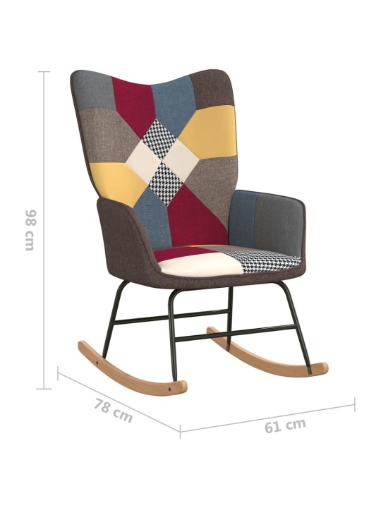 Houpací křeslo patchwork textil