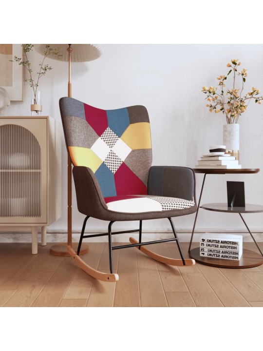 Houpací křeslo patchwork textil