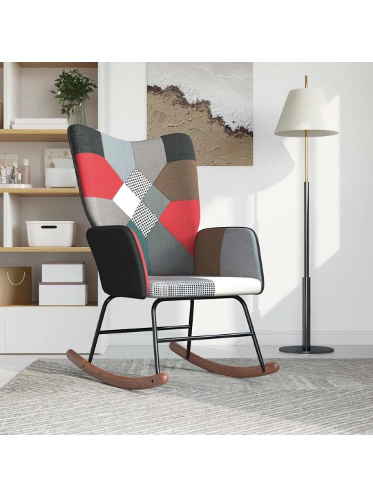 Houpací křeslo patchwork textil