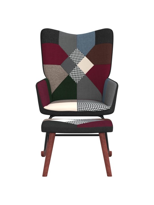 Houpací křeslo se stoličkou patchwork textil