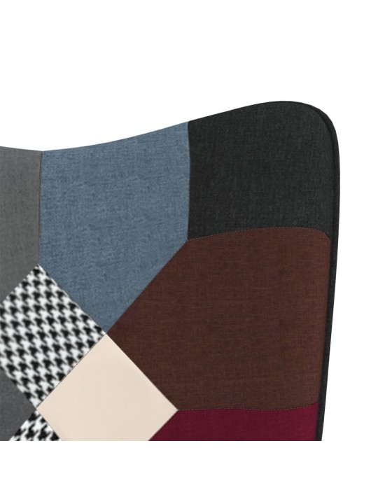 Houpací křeslo se stoličkou patchwork textil