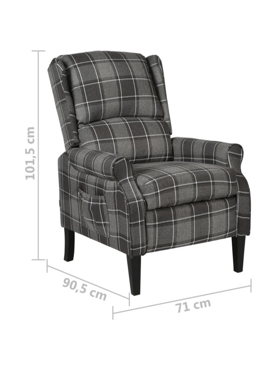 Polohovací křeslo šedé textil