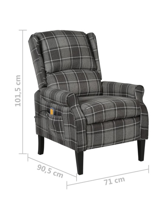 Masážní polohovací křeslo šedé textil