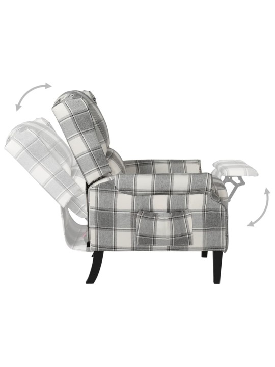 Polohovací křeslo bílé a šedé textil