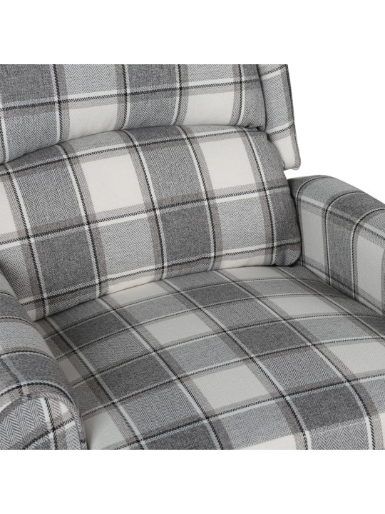 Polohovací křeslo bílé a šedé textil