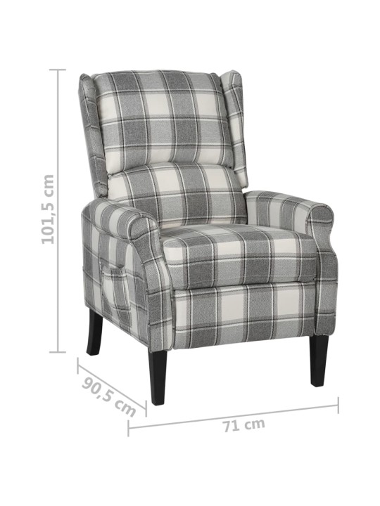 Polohovací křeslo bílé a šedé textil