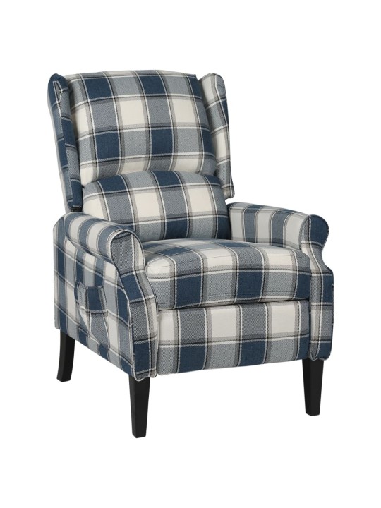 Polohovací křeslo modré textil