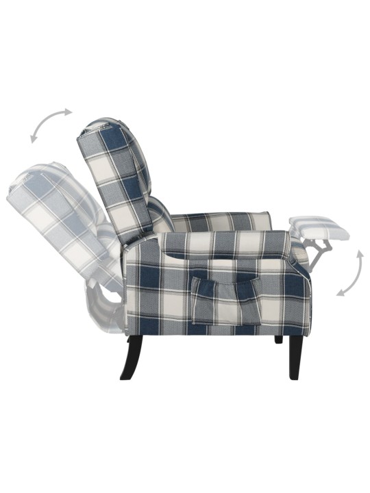 Polohovací křeslo modré textil