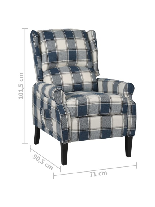 Polohovací křeslo modré textil