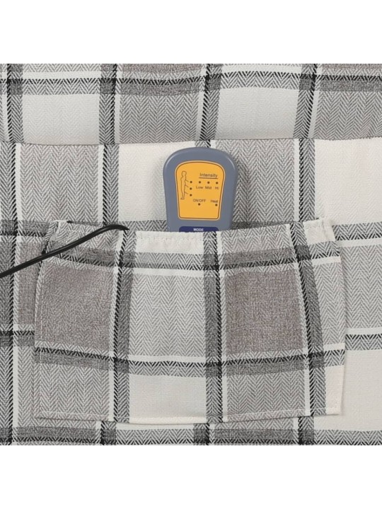 Masážní polohovací křeslo šedé textil