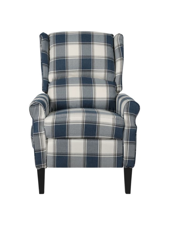 Masážní polohovací křeslo modré textil