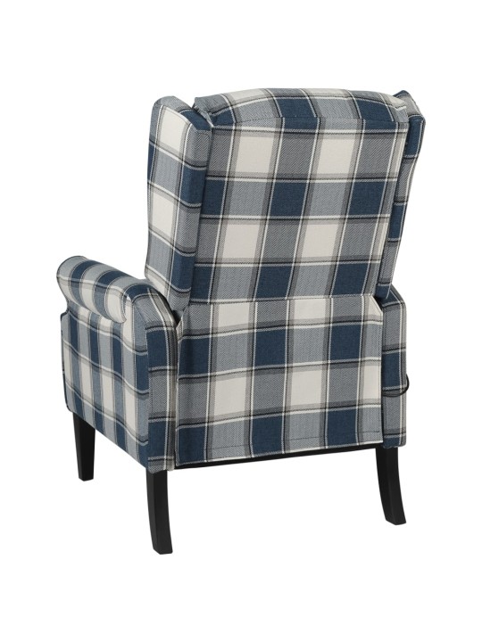 Masážní polohovací křeslo modré textil