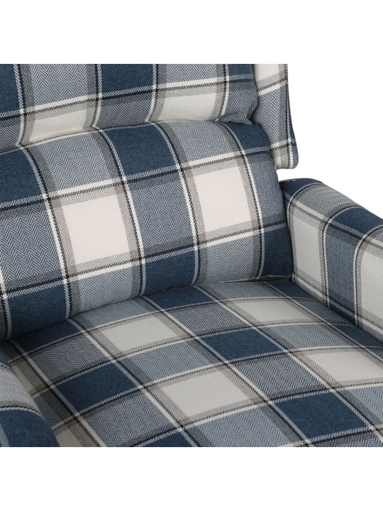 Masážní polohovací křeslo modré textil