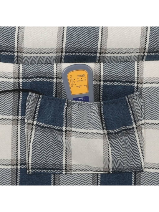 Masážní polohovací křeslo modré textil