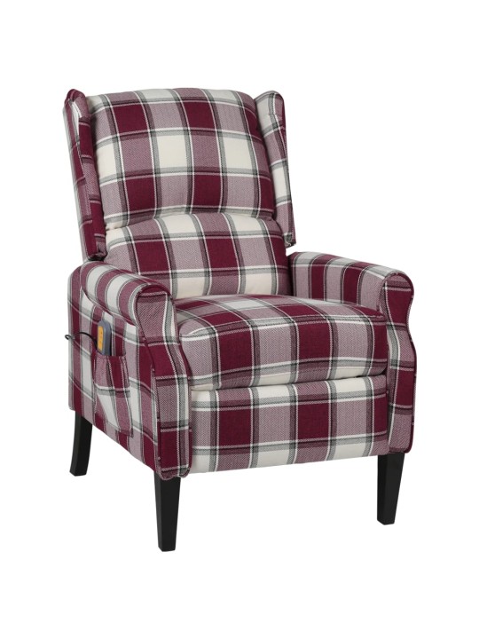 Masážní polohovací křeslo červené textil