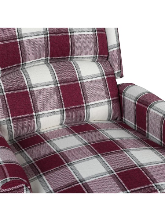 Masážní polohovací křeslo červené textil