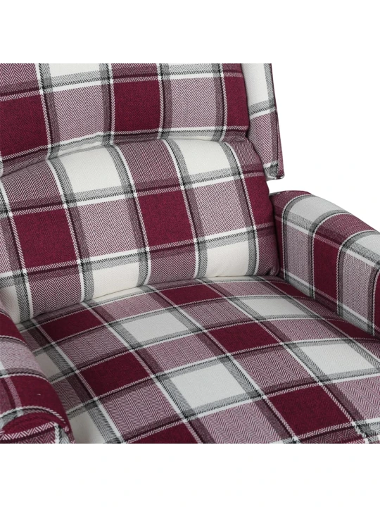 Masážní polohovací křeslo červené textil