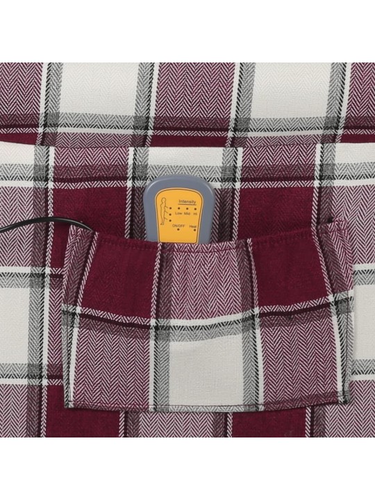 Masážní polohovací křeslo červené textil
