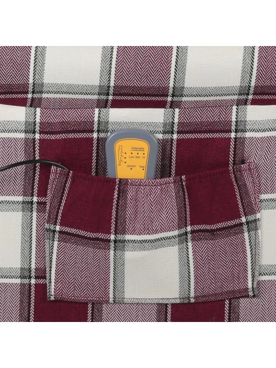Masážní polohovací křeslo červené textil