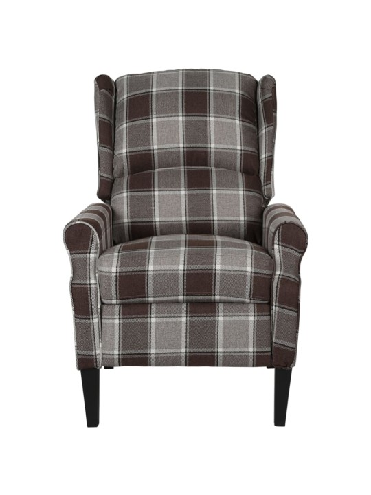 Masážní polohovací křeslo hnědé textil