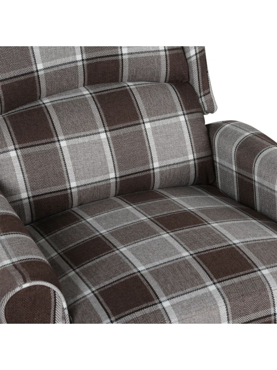 Masážní polohovací křeslo hnědé textil
