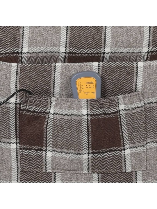 Masážní polohovací křeslo hnědé textil