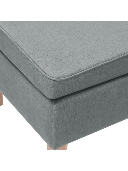 Stolička s dřevěnými nohami světle šedá textil