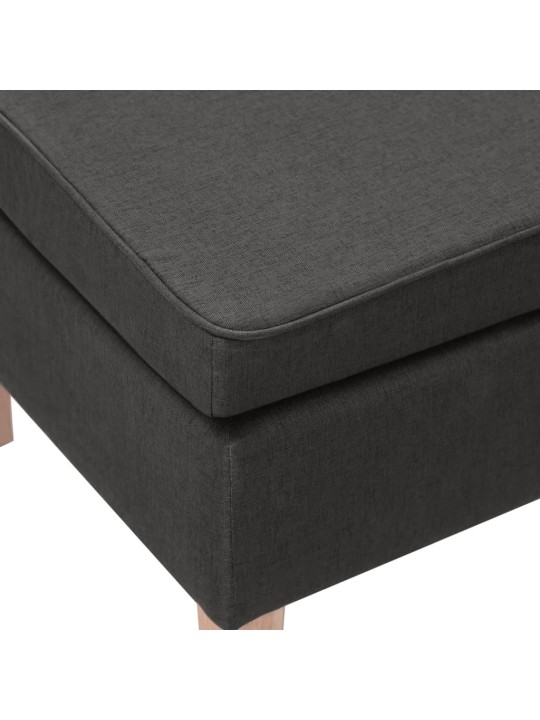 Stolička s dřevěnými nohami tmavě šedá textil