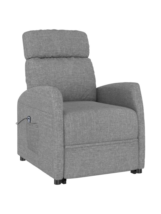 Zvedací křeslo světle šedé textil