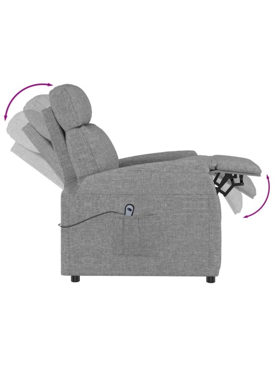 Zvedací křeslo světle šedé textil