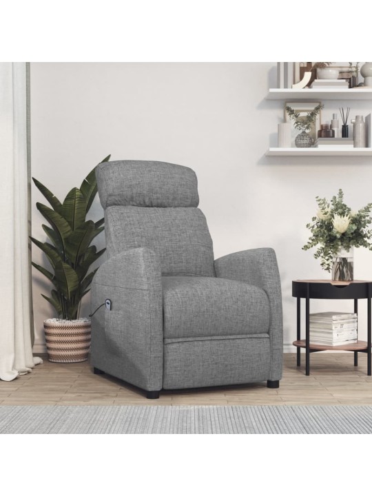 Zvedací křeslo světle šedé textil
