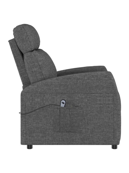 Zvedací křeslo tmavě šedé textil