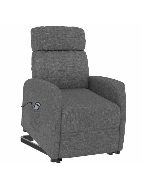 Zvedací křeslo tmavě šedé textil