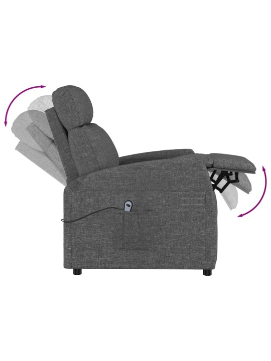 Zvedací křeslo tmavě šedé textil