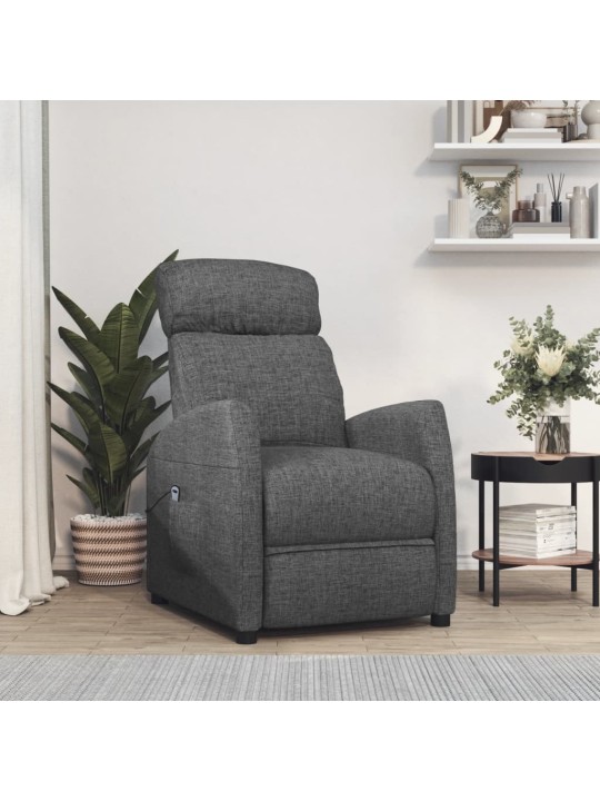 Zvedací křeslo tmavě šedé textil