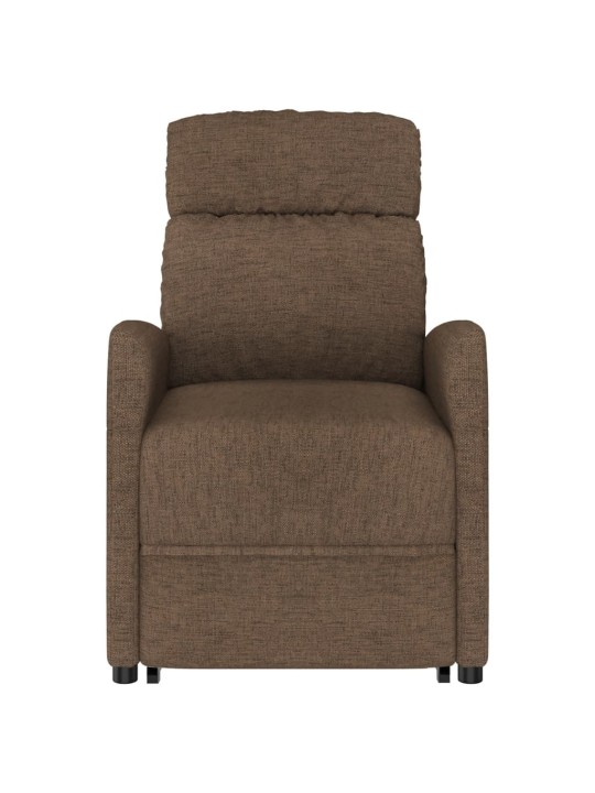 Zvedací křeslo hnědé textil