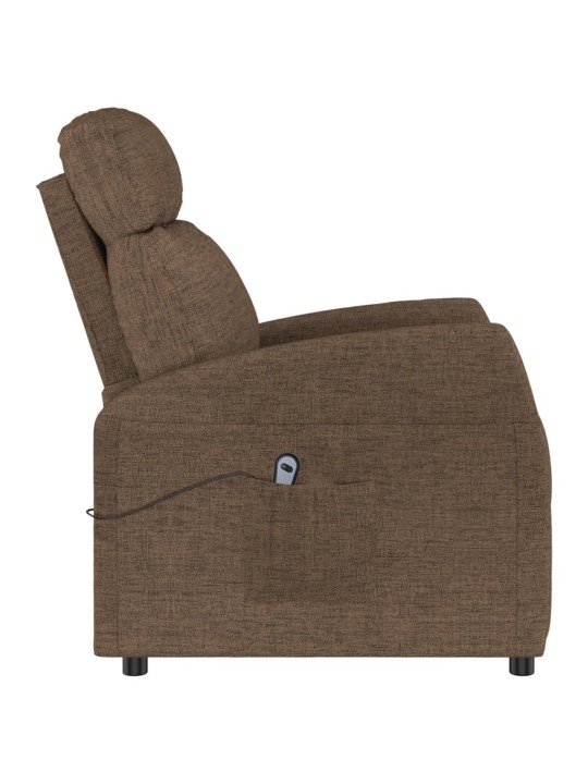 Zvedací křeslo hnědé textil
