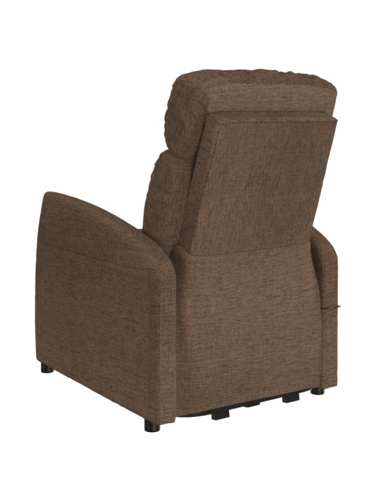 Zvedací křeslo hnědé textil