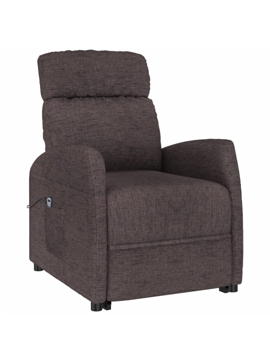 Zvedací křeslo tmavě hnědé textil