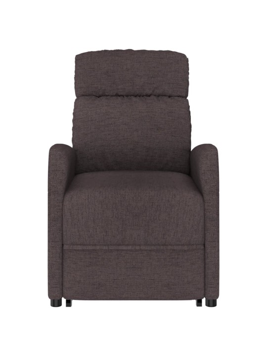Zvedací křeslo tmavě hnědé textil