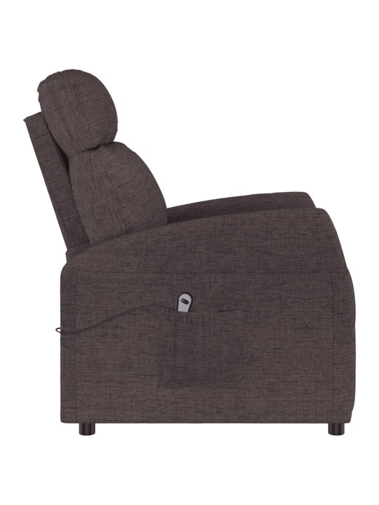 Zvedací křeslo tmavě hnědé textil