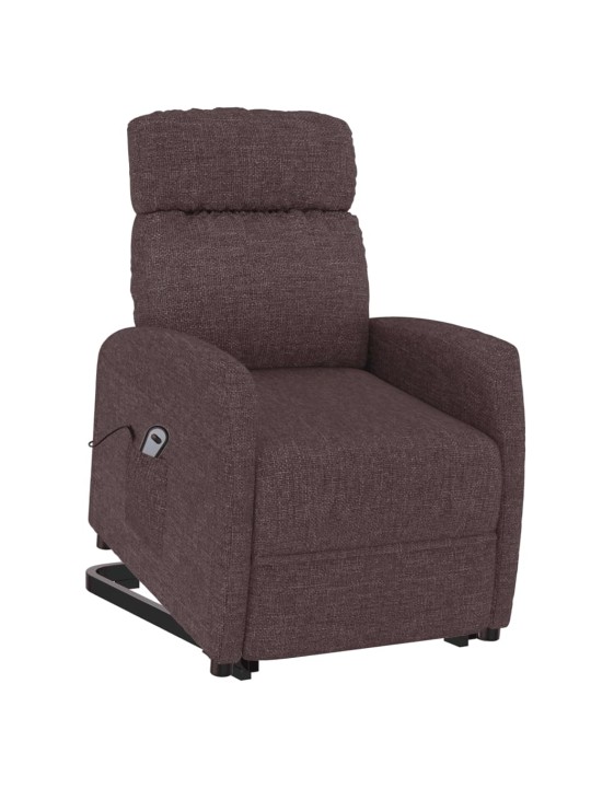 Zvedací křeslo tmavě hnědé textil