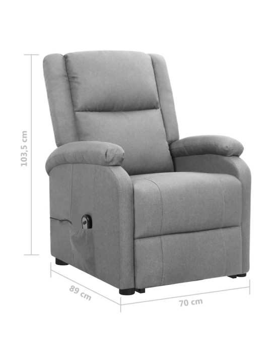 Zvedací křeslo světle šedé textil