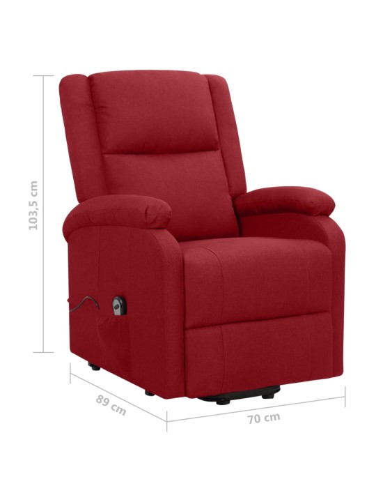 Zvedací křeslo vínové textil