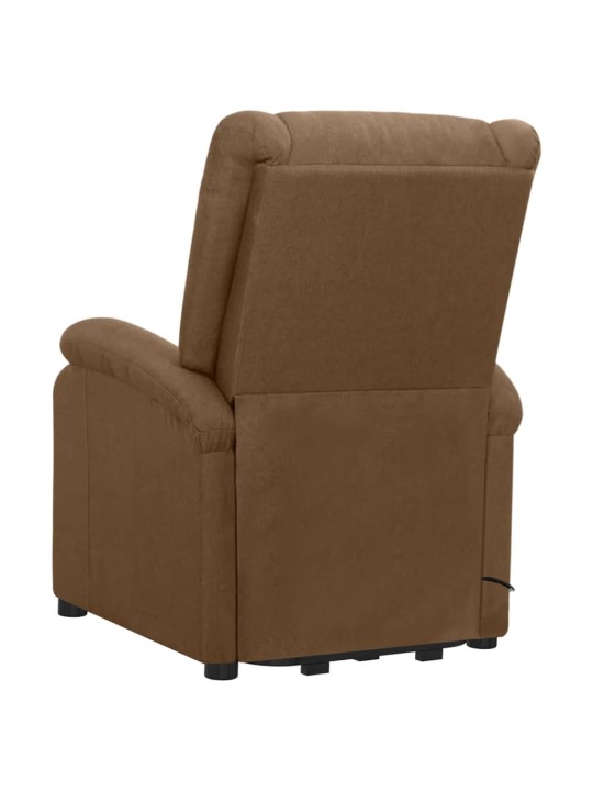Zvedací křeslo hnědé textil