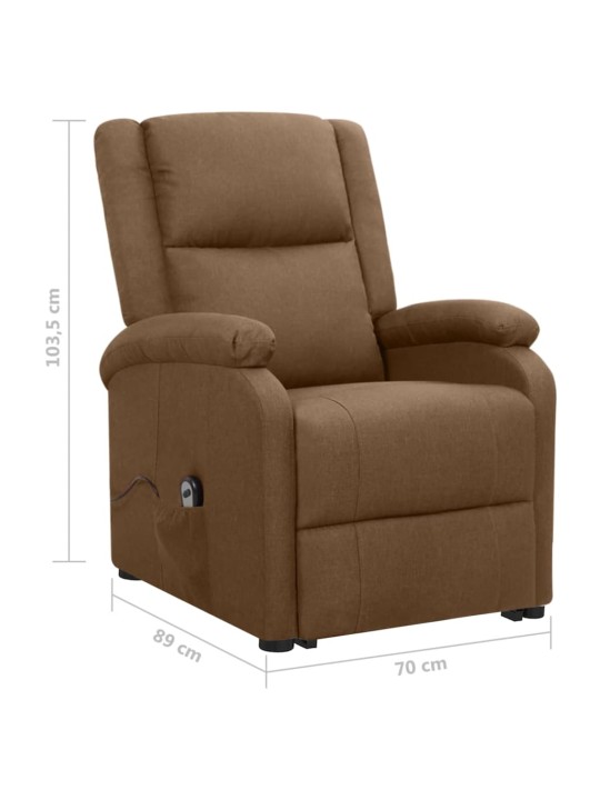 Zvedací křeslo hnědé textil