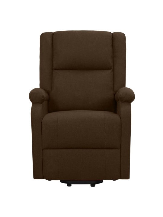Zvedací křeslo tmavě hnědé textil