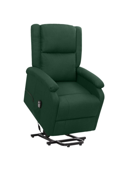 Zvedací křeslo tmavě zelené textil