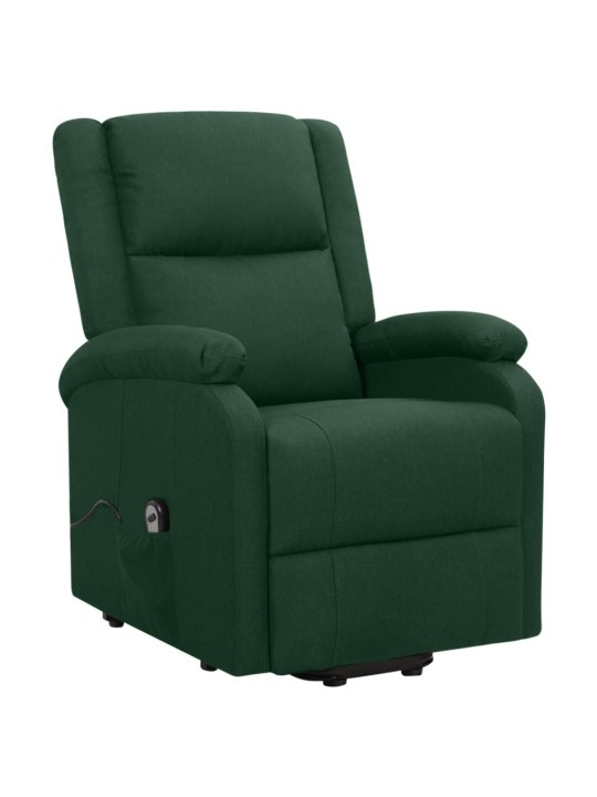 Zvedací křeslo tmavě zelené textil