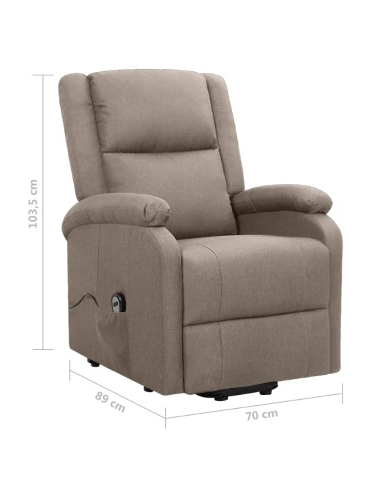 Zvedací křeslo taupe textil